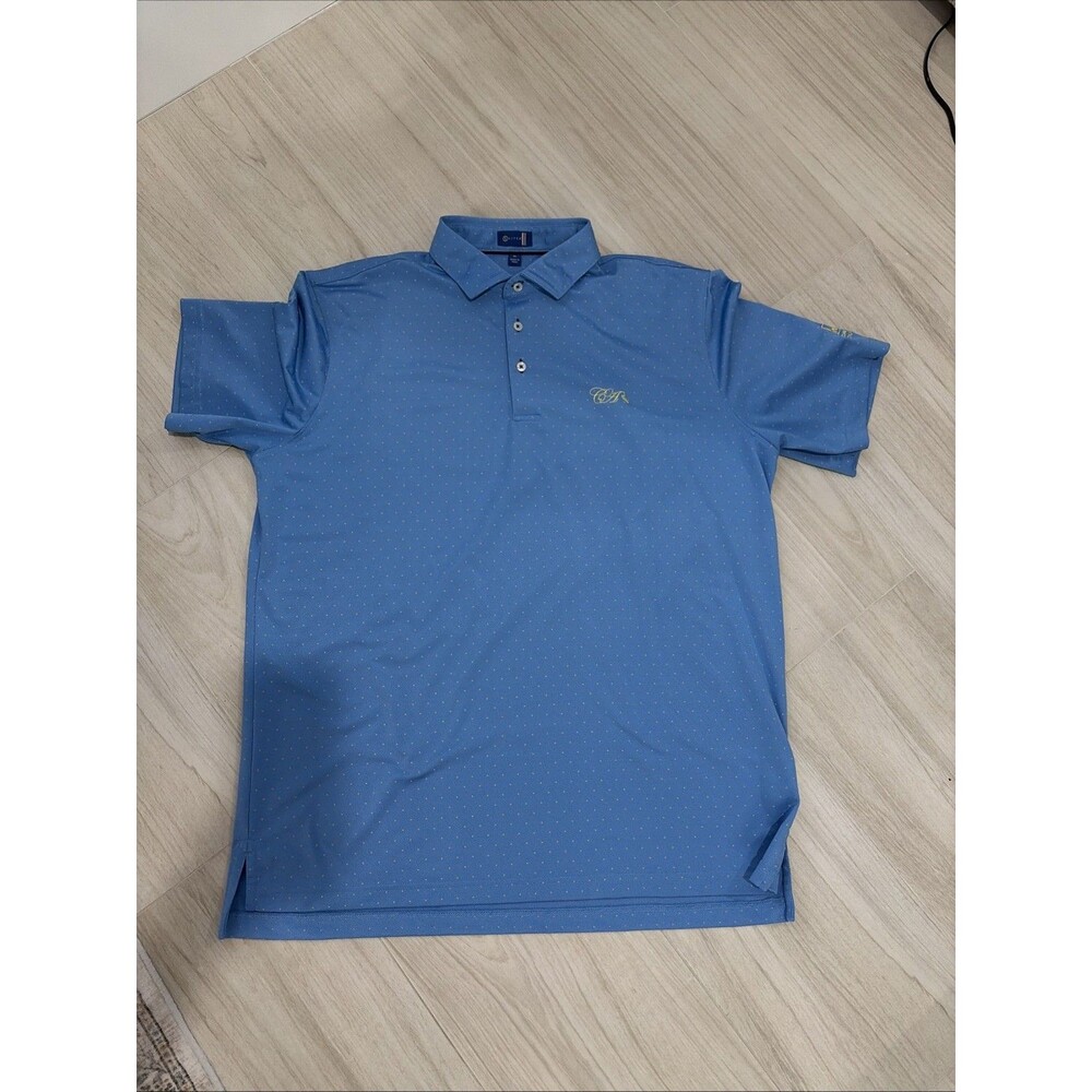 Stitch Blue Golf Stripe Polo Golf Shirt Men’s PolkaDot Print Performance XL
